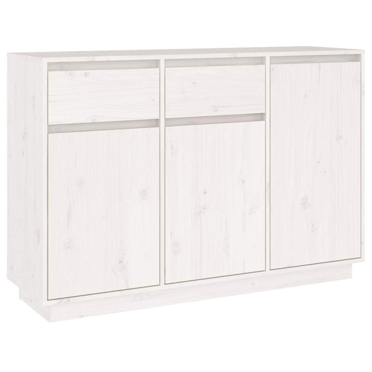 vidaXL Μπουφές Λευκός 110 x 34 x 75 εκ. από Μασίφ Ξύλο Πεύκου