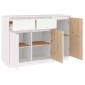 vidaXL Μπουφές Λευκός 110 x 34 x 75 εκ. από Μασίφ Ξύλο Πεύκου