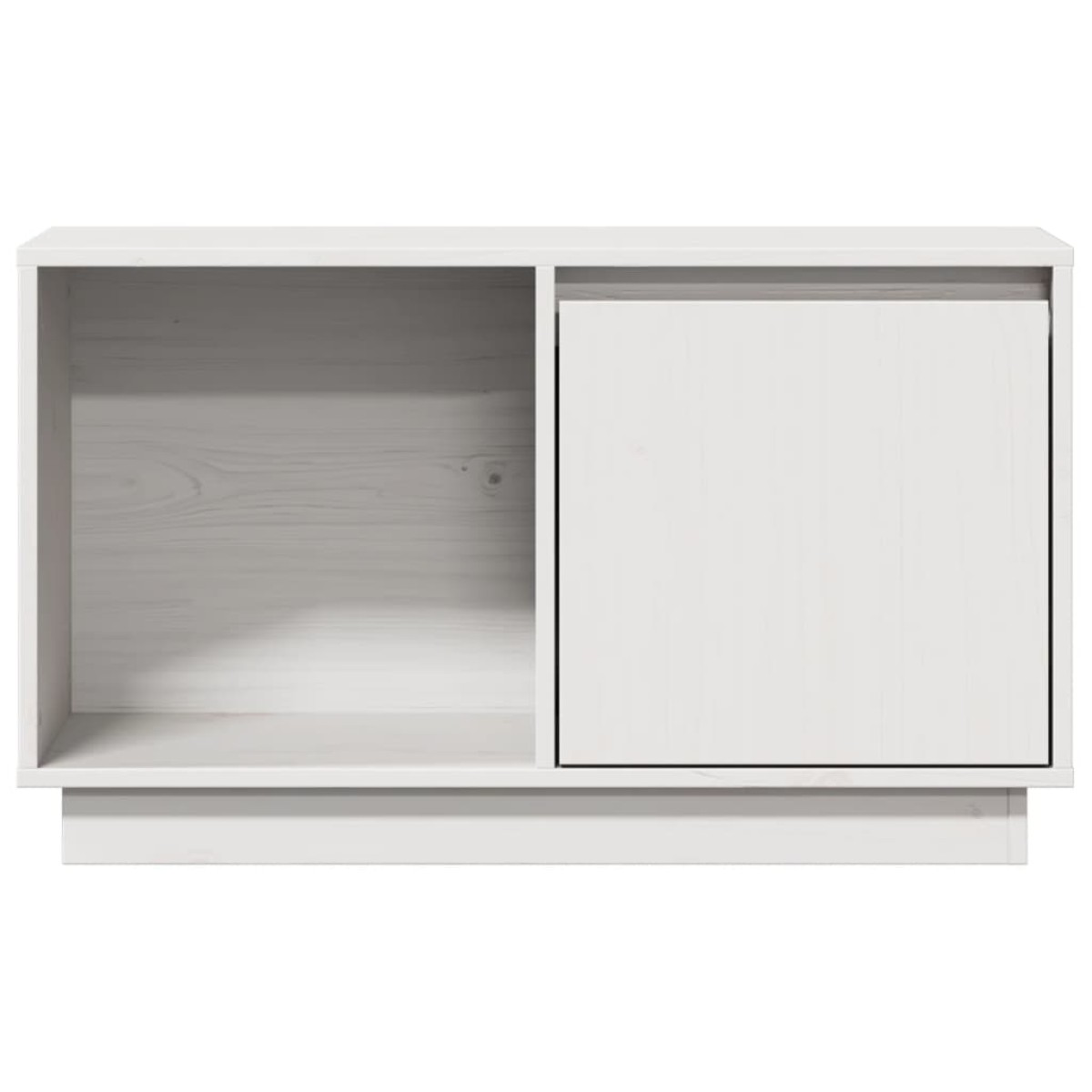 vidaXL Έπιπλο Τηλεόρασης Λευκό 74 x 35 x 44 εκ. από Μασίφ Ξύλο Πεύκου