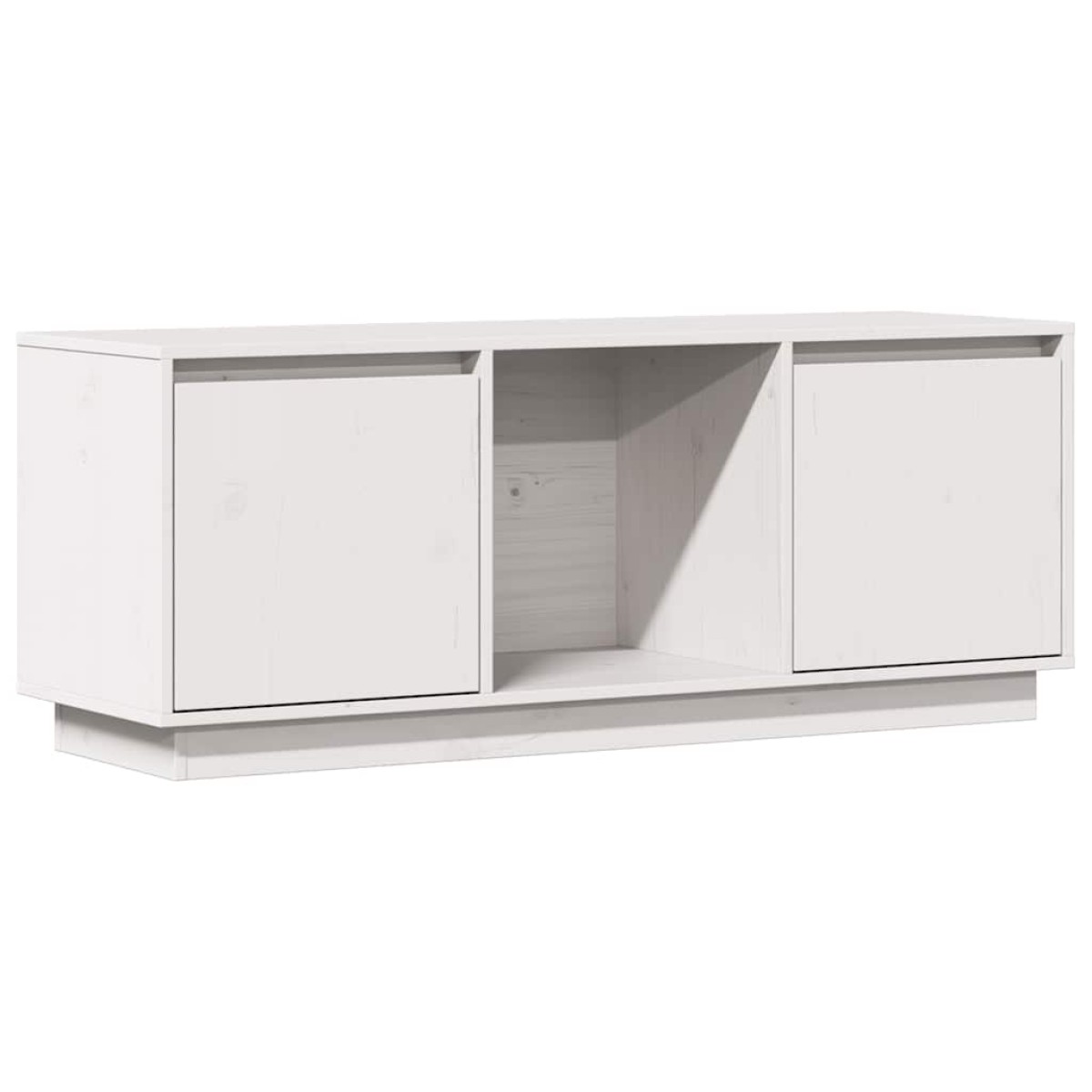 vidaXL Έπιπλο Τηλεόρασης Λευκό 110,5x35x44 εκ. από Μασίφ Ξύλο Πεύκου