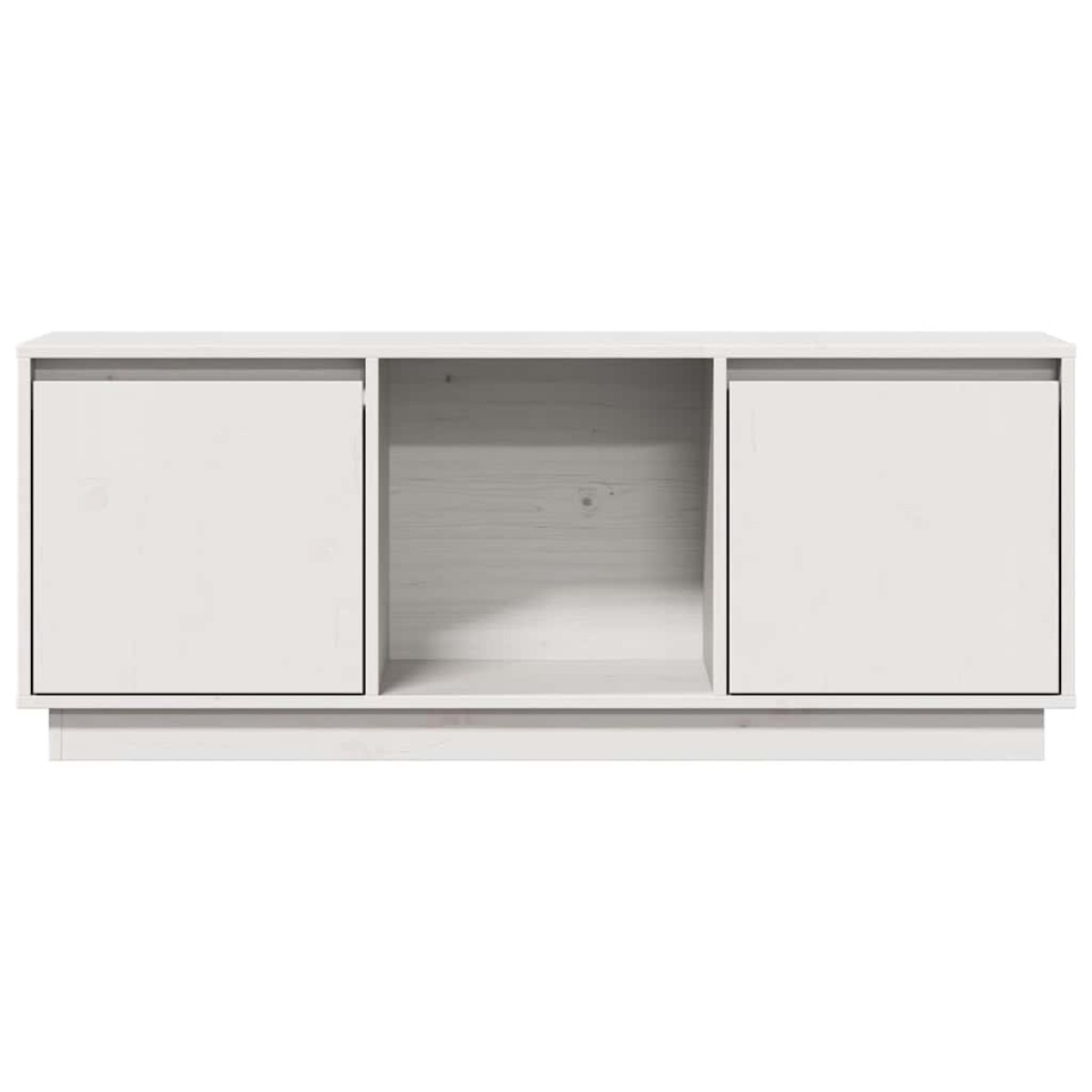 vidaXL Έπιπλο Τηλεόρασης Λευκό 110,5x35x44 εκ. από Μασίφ Ξύλο Πεύκου