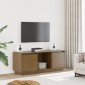 vidaXL Έπιπλο Τηλεόρασης Καφέ Μελί 110,5x35x44εκ από Μασίφ Ξύλο Πεύκου