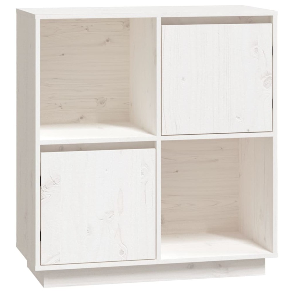 vidaXL Ντουλάπι Λευκό 74 x 35 x 80 εκ. από Μασίφ Ξύλο Πεύκου