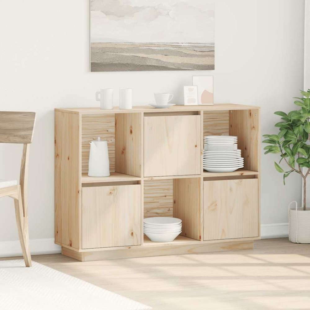vidaXL Ντουλάπι 110,5x35x80 εκ. από Μασίφ Ξύλο Πεύκου