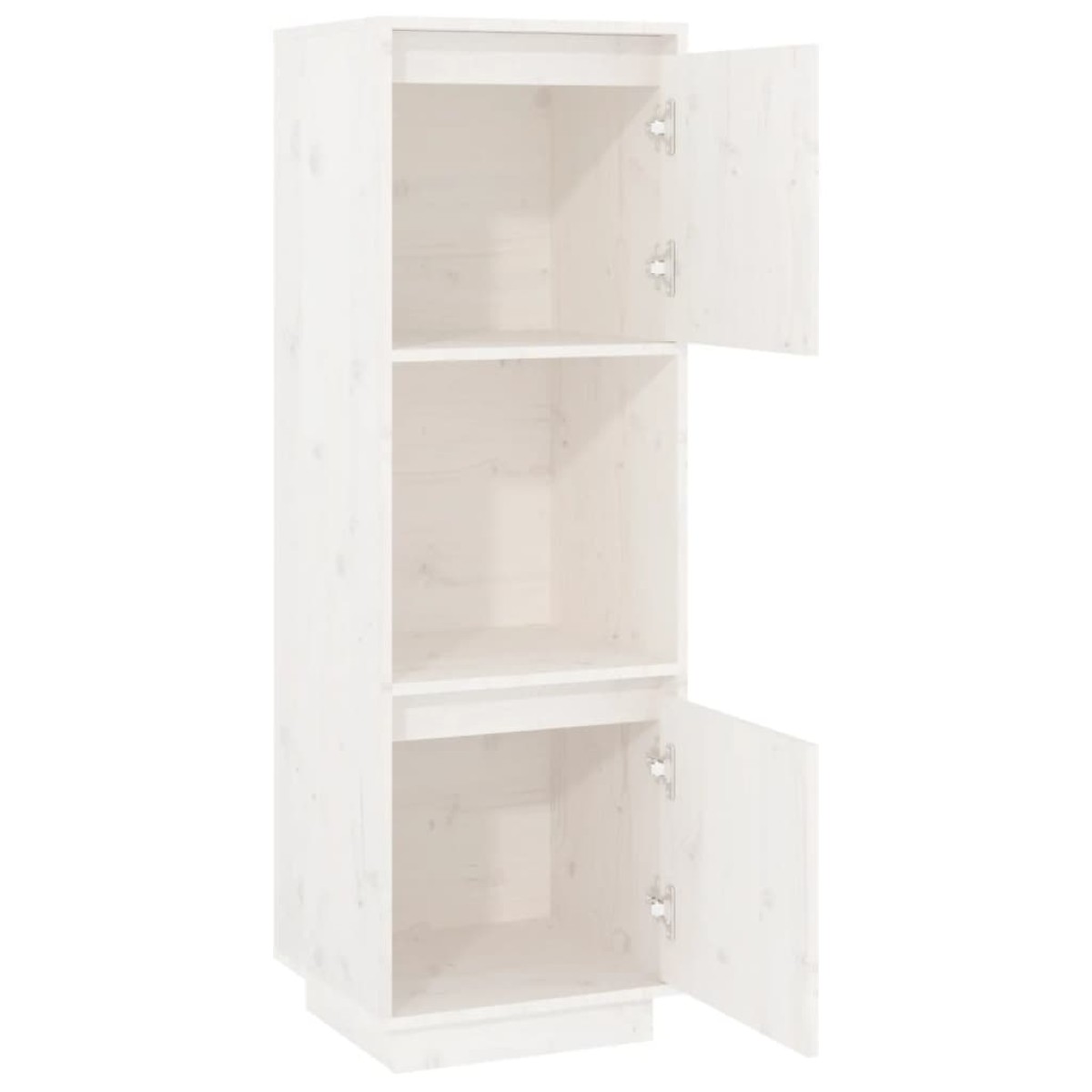 vidaXL Ντουλάπι Ψηλό Λευκό 38 x 35 x 117 εκ. από Μασίφ Ξύλο Πεύκου
