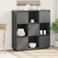 vidaXL Ντουλάπι Ψηλό Γκρι 110,5 x 35 x 117 εκ. από Μασίφ Ξύλο Πεύκου