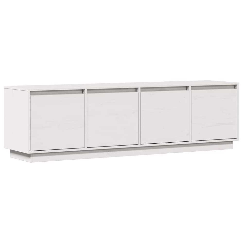 vidaXL Έπιπλο Τηλεόρασης Λευκό 156 x 37 x 45 εκ. από Μασίφ Ξύλο Πεύκου