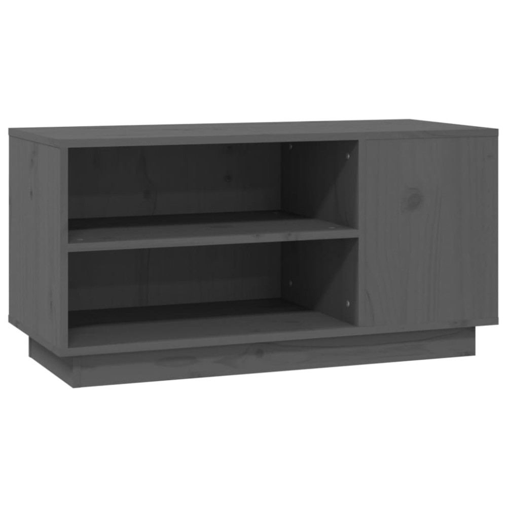 vidaXL Έπιπλο Τηλεόρασης Γκρι 80x35x40,5 εκ. από Μασίφ Ξύλο Πεύκου
