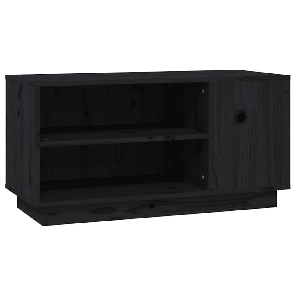 vidaXL Έπιπλο Τηλεόρασης Μαύρο 80x35x40,5 εκ. από Μασίφ Ξύλο Πεύκου