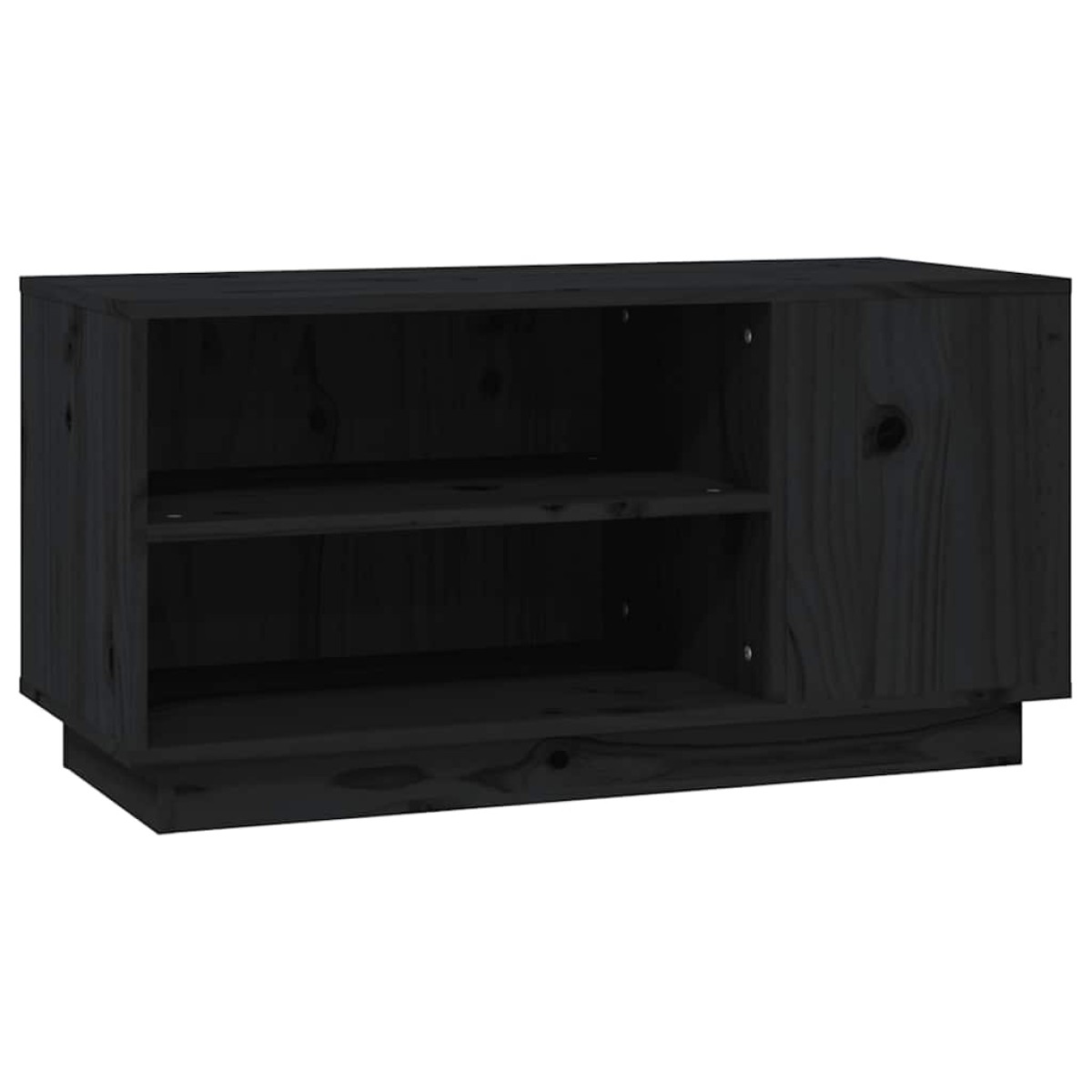 vidaXL Έπιπλο Τηλεόρασης Μαύρο 80x35x40,5 εκ. από Μασίφ Ξύλο Πεύκου