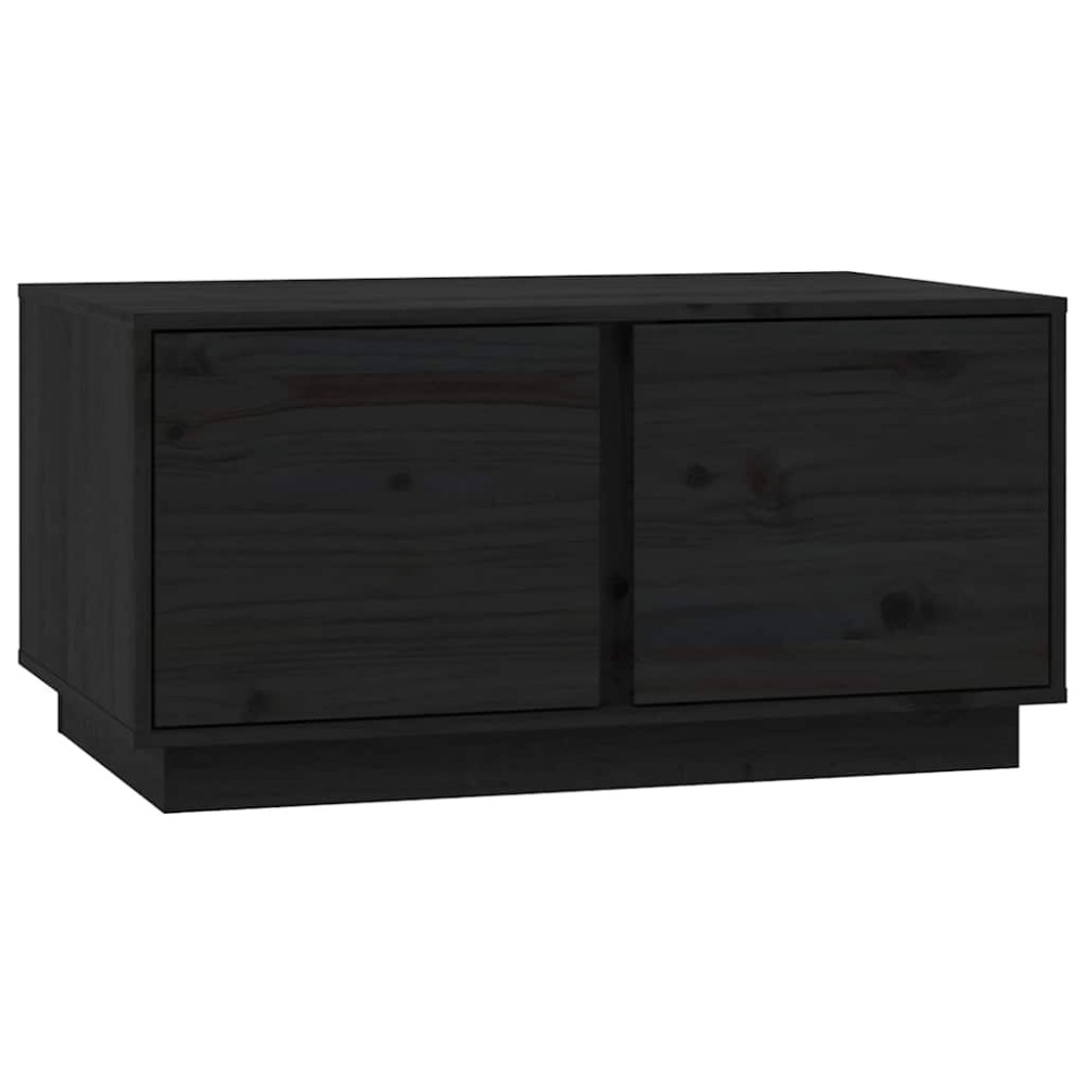 vidaXL Τραπεζάκι Σαλονιού Μαύρο 80x50x40εκ. από Μασίφ Ξύλο Πεύκου