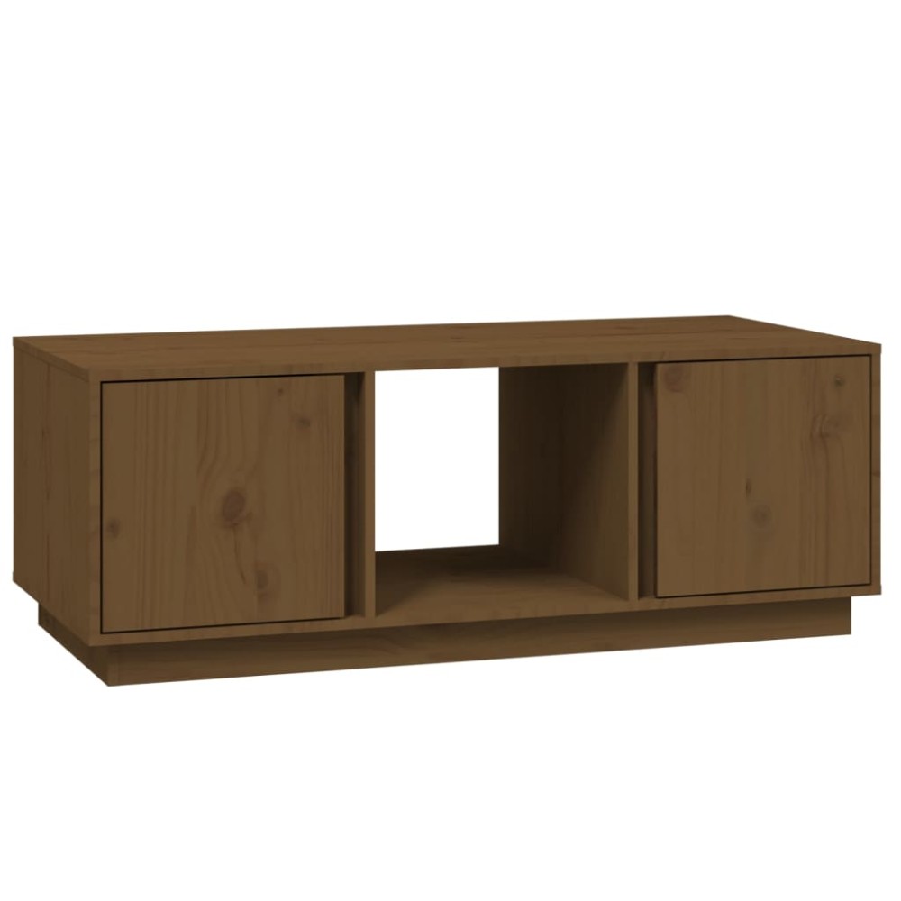 vidaXL Τραπεζάκι Σαλονιού Καφέ Μελί 110x50x40 εκ. Μασίφ Ξύλο Πεύκου
