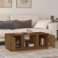 vidaXL Τραπεζάκι Σαλονιού Καφέ Μελί 110x50x40 εκ. Μασίφ Ξύλο Πεύκου