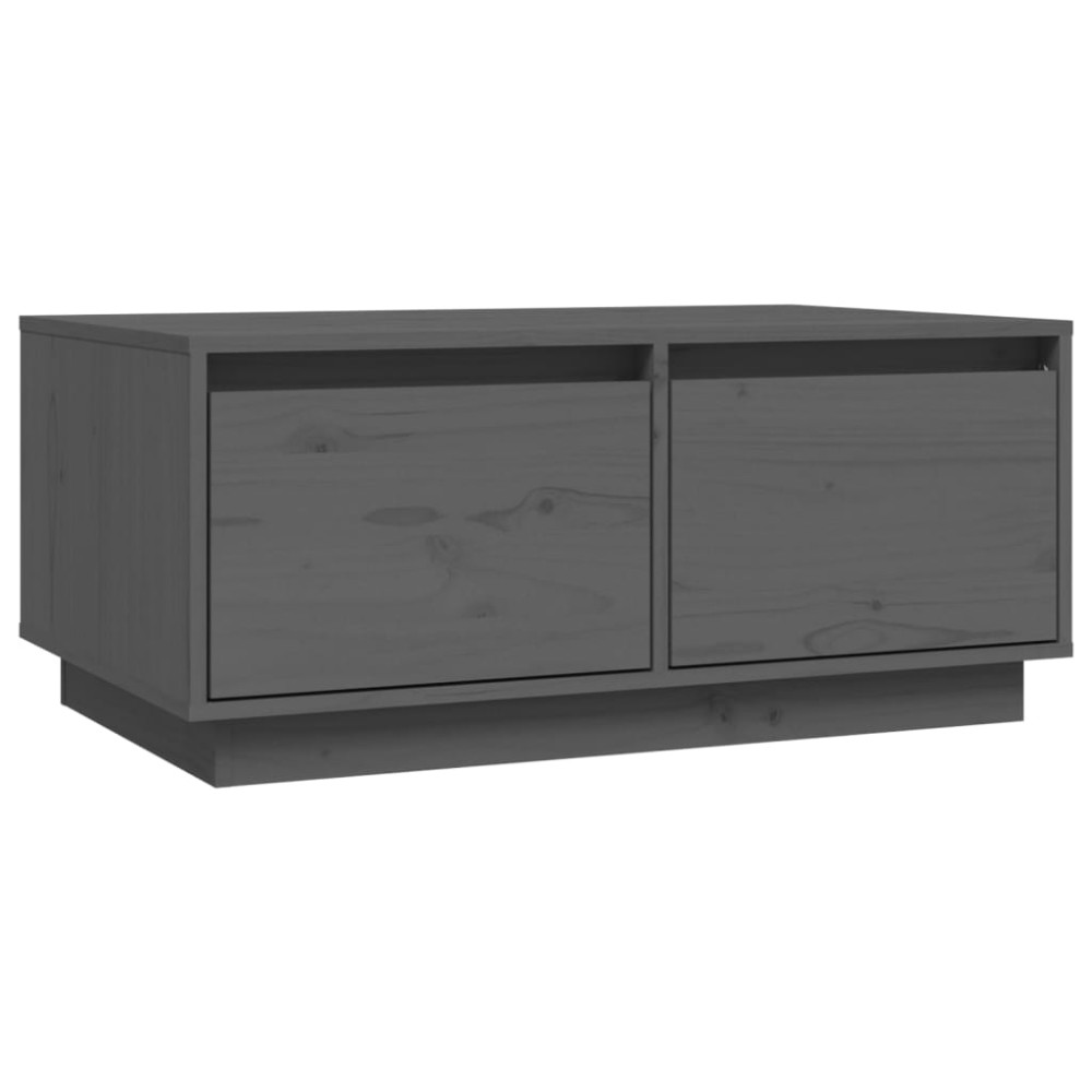 vidaXL Τραπεζάκι Σαλονιού Γκρι 80 x 50 x 35 εκ. από Μασίφ Ξύλο Πεύκου