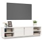 vidaXL Έπιπλο Τηλεόρασης Λευκό 156 x 40 x 40 εκ. από Μασίφ Ξύλο Πεύκου