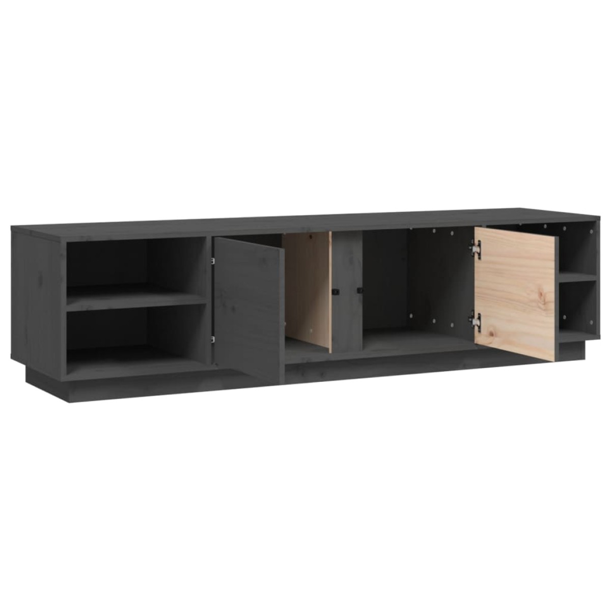 vidaXL Έπιπλο Τηλεόρασης Γκρι 156x40x40 εκ. από Μασίφ Ξύλο Πεύκου