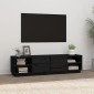 vidaXL Έπιπλο Τηλεόρασης Μαύρο 156x40x40 εκ. από Μασίφ Ξύλο Πεύκου