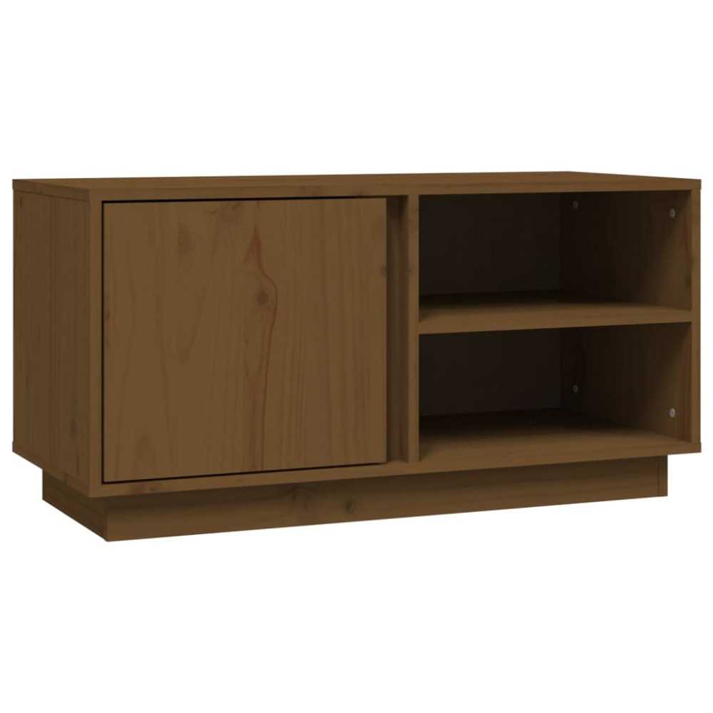 vidaXL Έπιπλο Τηλεόρασης Καφέ Μελί 80x35x40,5 εκ από Μασίφ Ξύλο Πεύκου