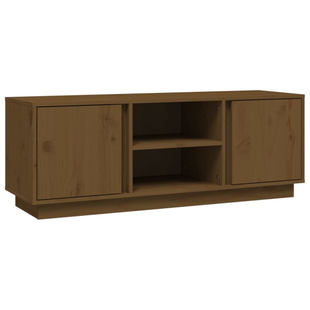 vidaXL Έπιπλο Τηλεόρασης Καφέ Μελί 110x35x40,5εκ από Μασίφ Ξύλο Πεύκου