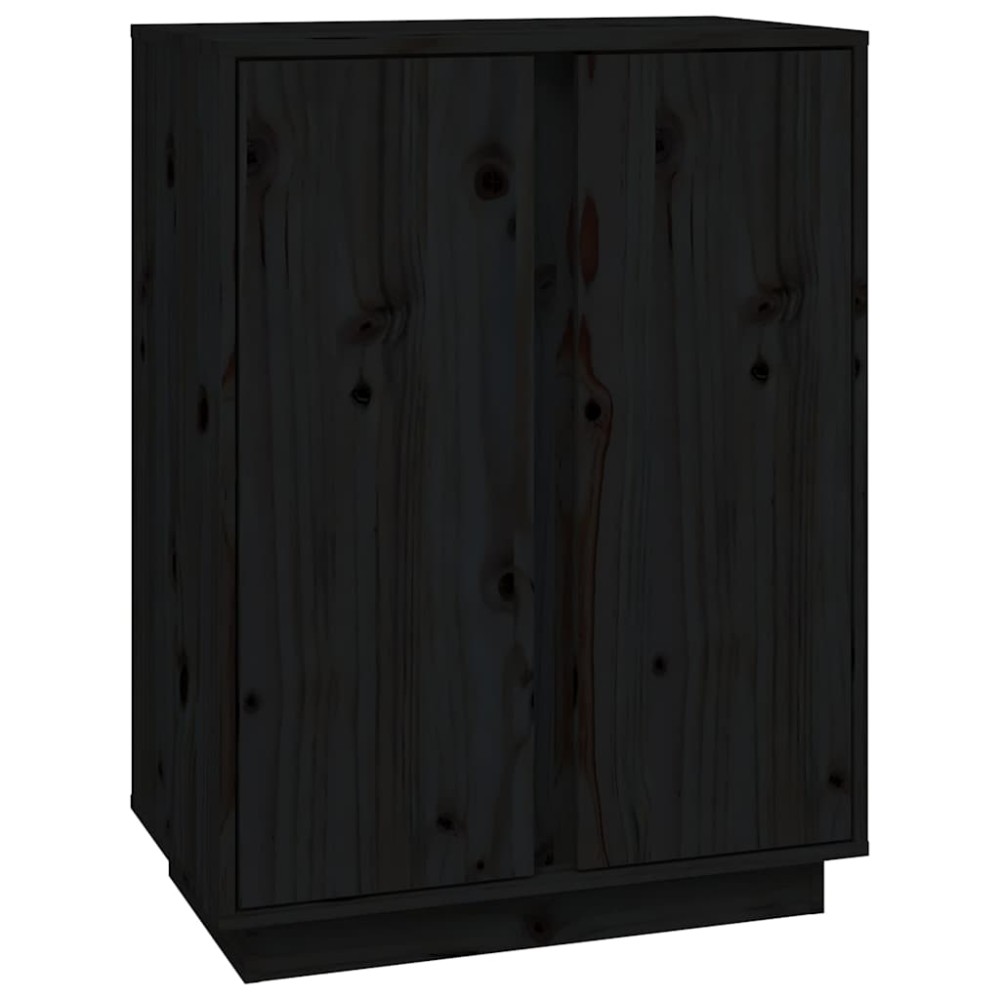 vidaXL Ντουλάπι Μαύρος 60x35x80 εκ. από Μασίφ Ξύλο Πεύκου
