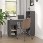 vidaXL Γραφείο Γκρι 110x53x117 εκ. από Μασίφ Ξύλο Πεύκου