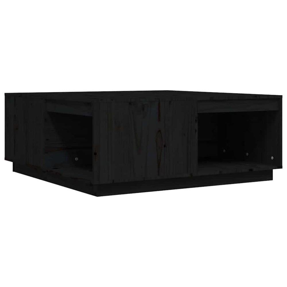vidaXL Τραπεζάκι Σαλονιού Μαύρο 100x101x40,5 εκ. από Μασίφ Ξύλο Πεύκου