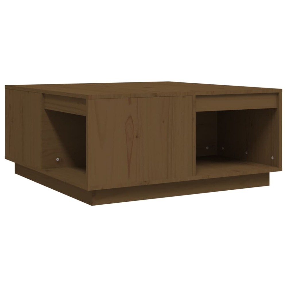 vidaXL Τραπεζάκι Σαλονιού Καφέ Μελί 80x81x36,5 εκ. Μασίφ Ξύλο Πεύκου