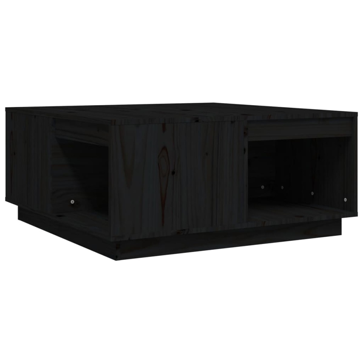 vidaXL Τραπεζάκι Σαλονιού Μαύρο 80x81x36,5 εκ. από Μασίφ Ξύλο Πεύκου