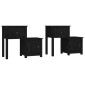 vidaXL Κομοδίνα 2 τεμ. Μαύρα 79,5x38x65,5 εκ. από Μασίφ Ξύλο Πεύκου