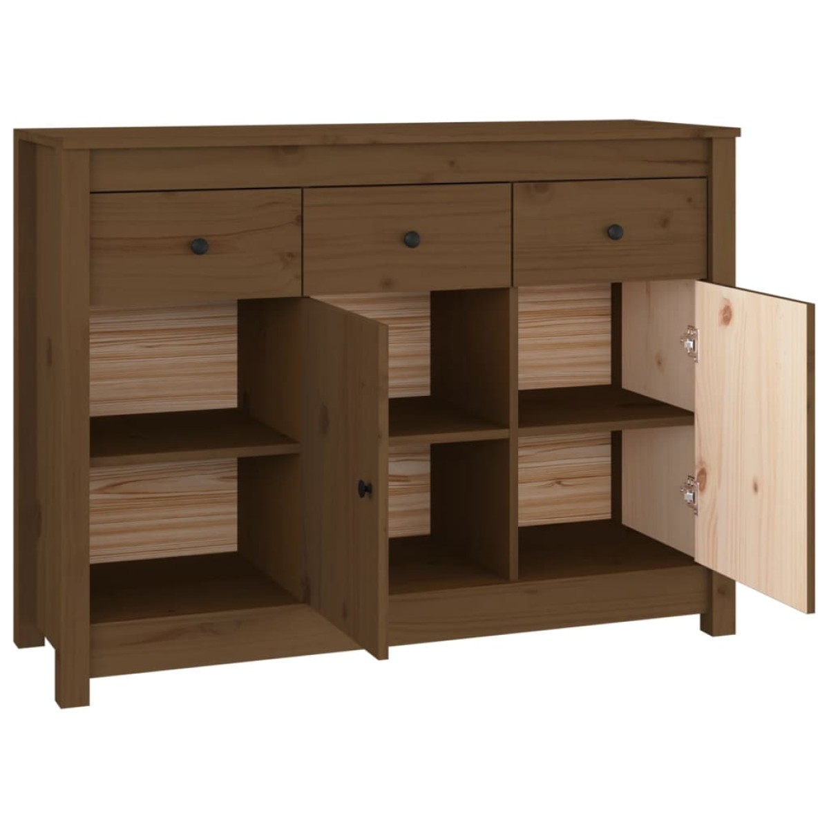vidaXL Ντουλάπι Καφέ Μελί 100x35x74 εκ. από Μασίφ Ξύλο Πεύκου