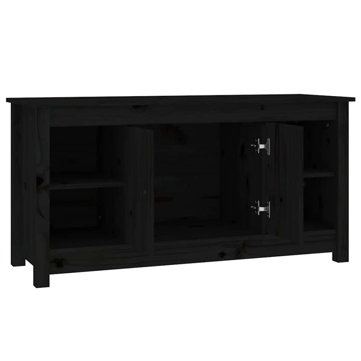 vidaXL Έπιπλο Τηλεόρασης Μαύρο 103x36,5x52 εκ. από Μασίφ Ξύλο Πεύκου