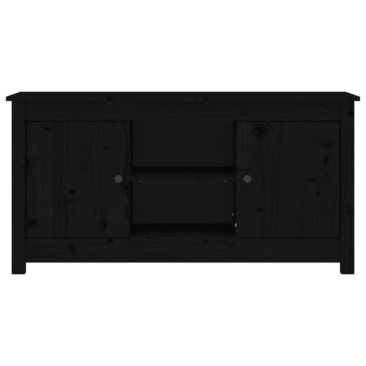 vidaXL Έπιπλο Τηλεόρασης Μαύρο 103x36,5x52 εκ. από Μασίφ Ξύλο Πεύκου