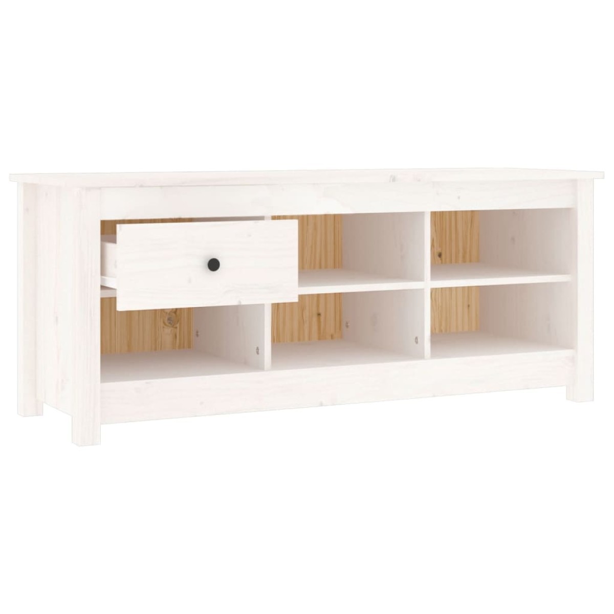 vidaXL Παπουτσοθήκη Λευκή 110 x 38 x 45,5 εκ. από Μασίφ Ξύλο Πεύκου