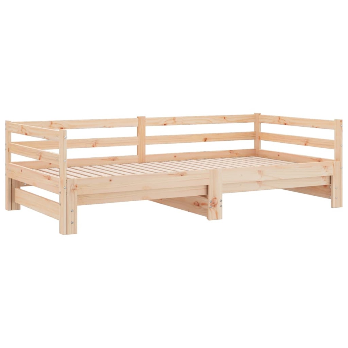 vidaXL Καναπές Κρεβάτι Συρόμενος 2x(80x200) εκ. από Μασίφ Ξύλο Πεύκου