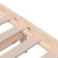 vidaXL Πλαίσιο Κρεβατιού 135 x 190 εκ. από Μασίφ Ξύλο Double