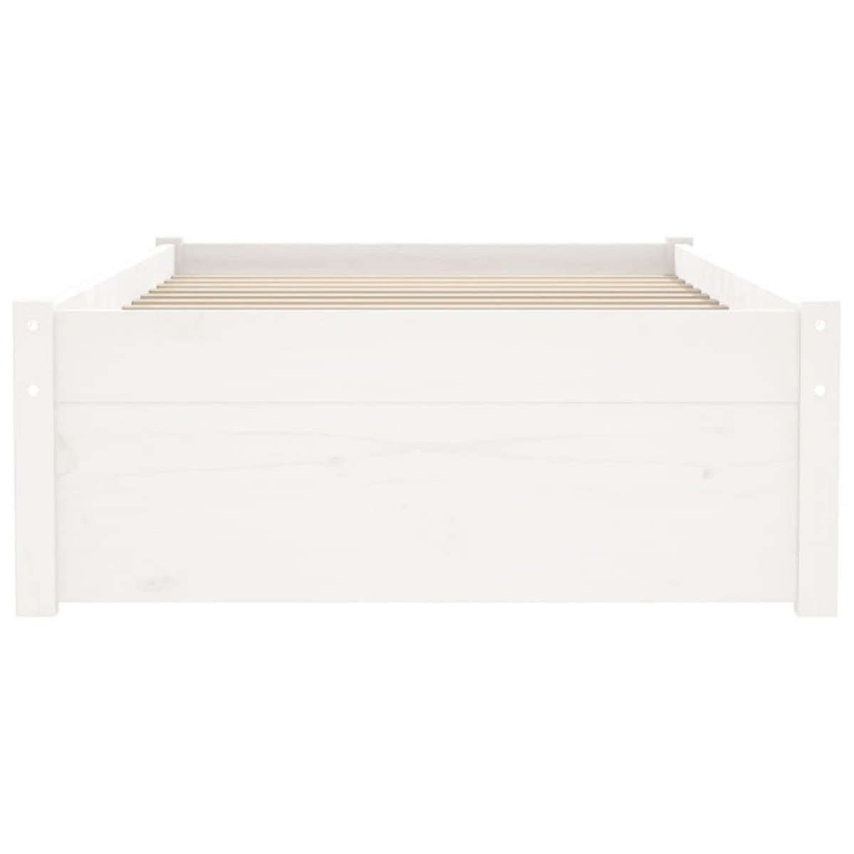 vidaXL Πλαίσιο Κρεβατιού Λευκό 75x190 εκ. Μασίφ Ξύλο Small Single