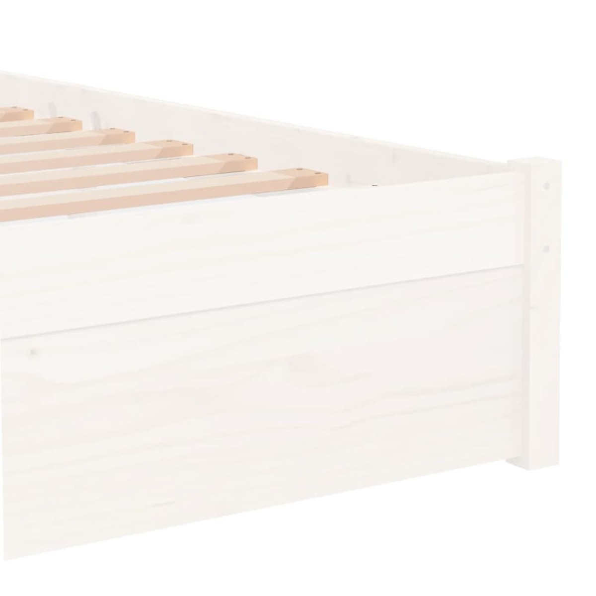 vidaXL Πλαίσιο Κρεβατιού Λευκό 75x190 εκ. Μασίφ Ξύλο Small Single