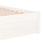 vidaXL Πλαίσιο Κρεβατιού Λευκό 75x190 εκ. Μασίφ Ξύλο Small Single