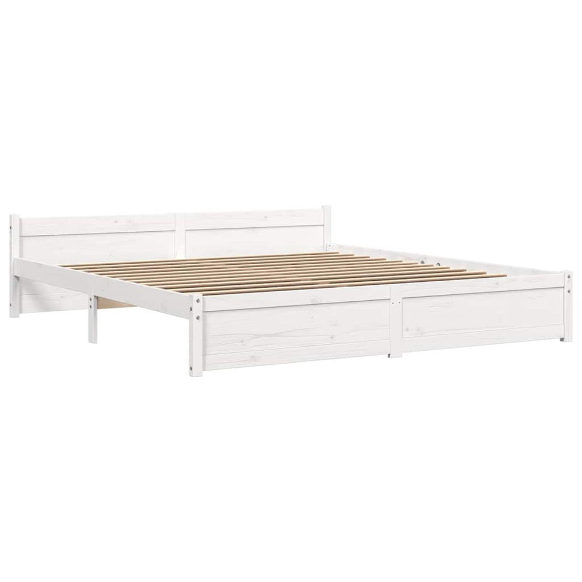 vidaXL Πλαίσιο Κρεβατιού Λευκό 180 x 200 εκ. Μασίφ Ξύλο Super King