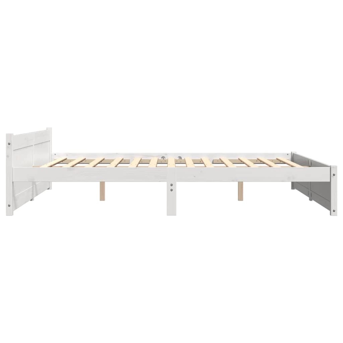 vidaXL Πλαίσιο Κρεβατιού Λευκό 180 x 200 εκ. Μασίφ Ξύλο Super King