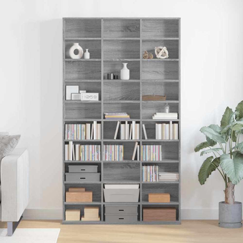 vidaXL Έπιπλο για CD Γκρι Sonoma 102x23x177,5 εκ. Επεξεργασμένο Ξύλο