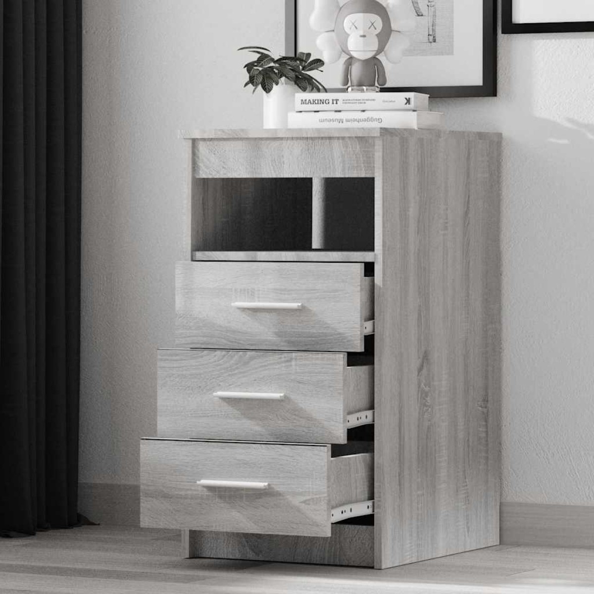 vidaXL Συρταριέρα Γκρι Sonoma 40 x 50 x 76 εκ. από Επεξεργασμένο Ξύλο