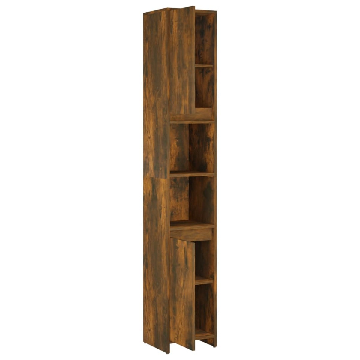 vidaXL Ντουλάπι Μπάνιου Καπνιστή Δρυς 30x30x183,5 εκ. Επεξεργ. Ξύλο