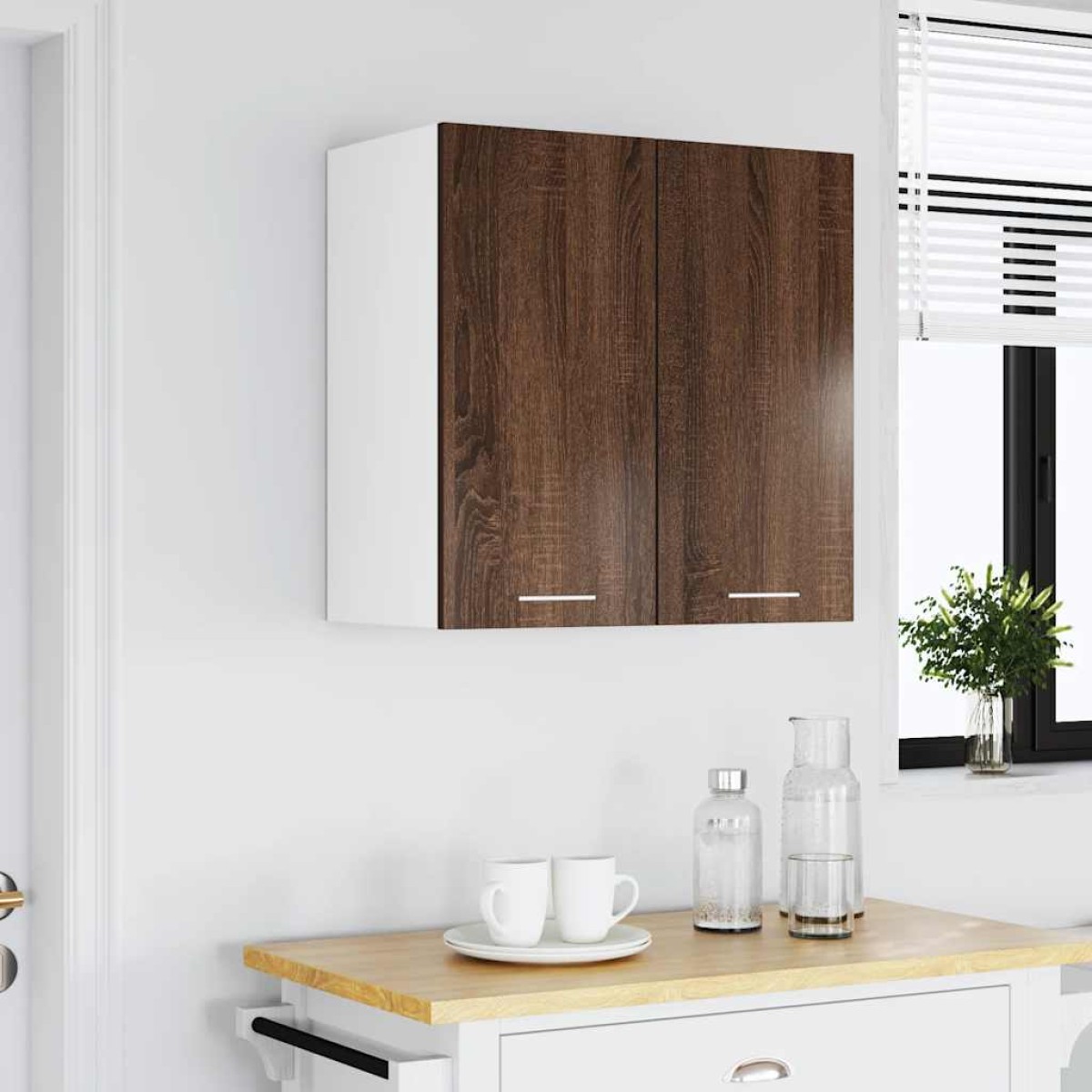 vidaXL Κρεμαστό Ντουλάπι Καφέ Δρυς 60x31x60 εκ. από Επεξεργασμένο Ξύλο