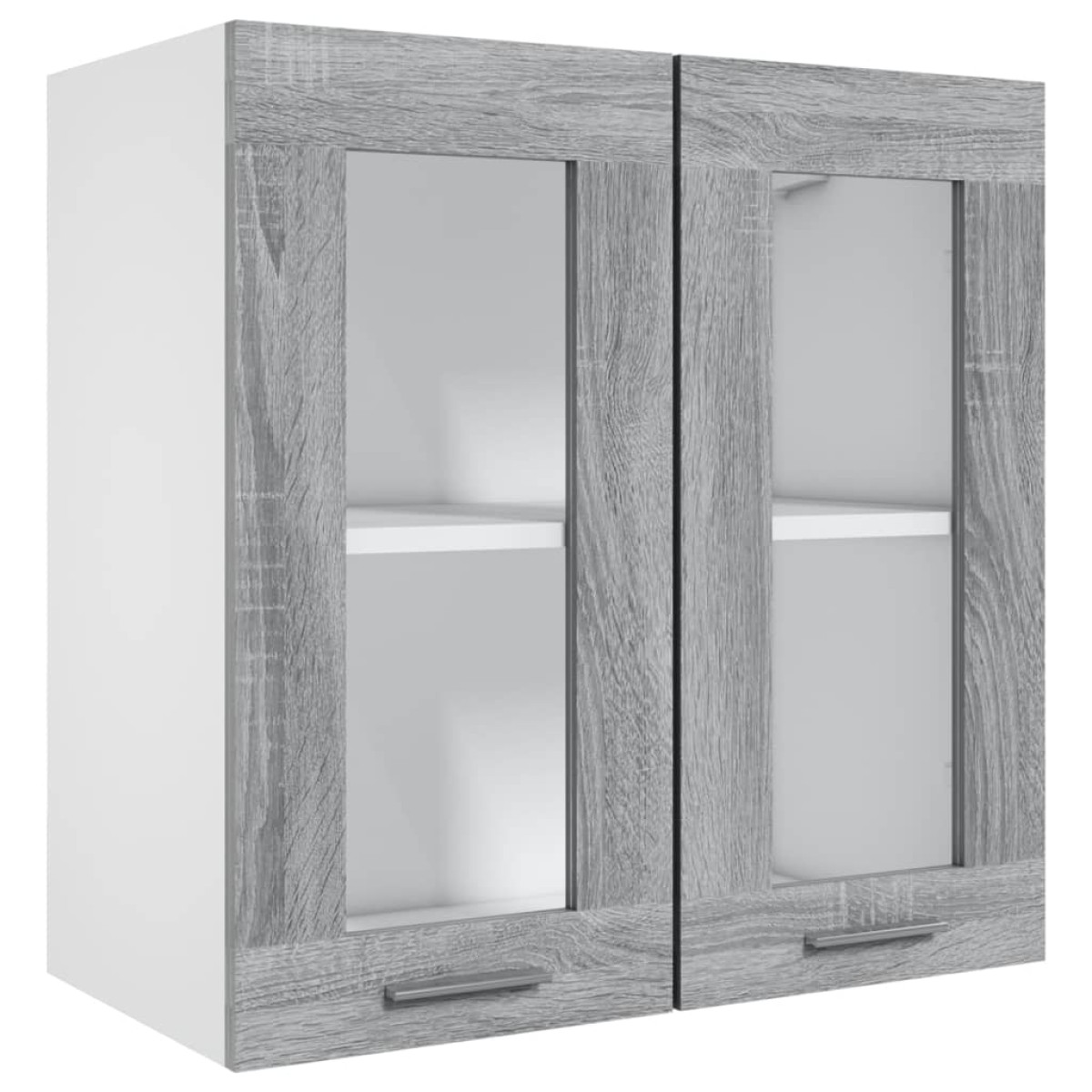 vidaXL Κρεμαστό Ντουλάπι Γυάλινο Γκρι Sonoma 60x31x60 εκ. Επεξ. Ξύλο