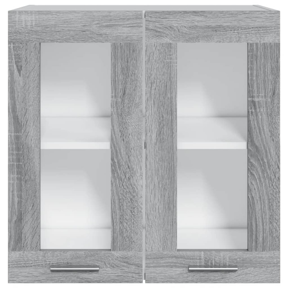 vidaXL Κρεμαστό Ντουλάπι Γυάλινο Γκρι Sonoma 60x31x60 εκ. Επεξ. Ξύλο