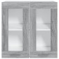 vidaXL Κρεμαστό Ντουλάπι Γυάλινο Γκρι Sonoma 60x31x60 εκ. Επεξ. Ξύλο