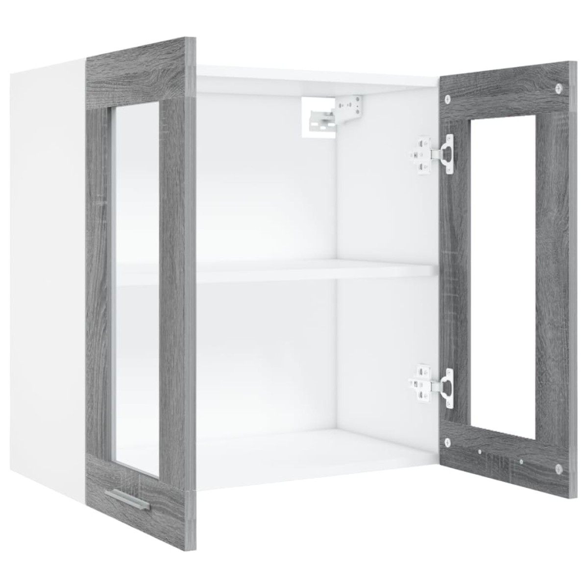 vidaXL Κρεμαστό Ντουλάπι Γυάλινο Γκρι Sonoma 60x31x60 εκ. Επεξ. Ξύλο