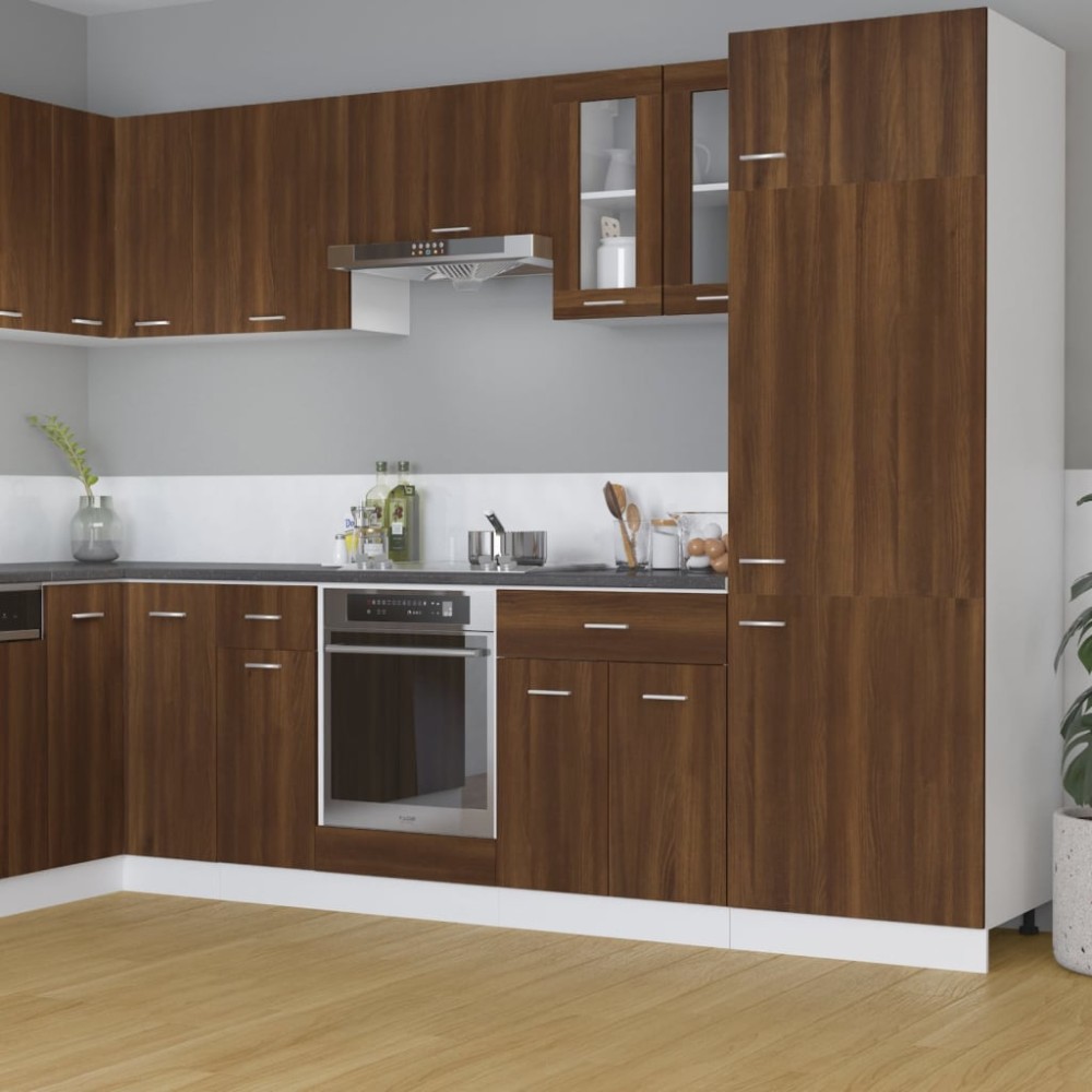 vidaXL Κρεμαστό Γυάλινο Ντουλάπι "Lyon" Καφέ Δρυς 60x31x60 εκ. από Τεχνητό Ξύλο