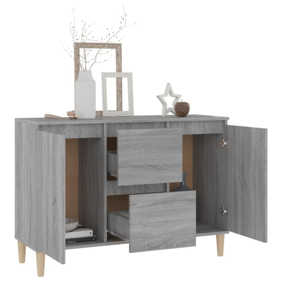 vidaXL Μπουφές Γκρι Sonoma 103,5x35x70 εκ. από Επεξεργασμένο Ξύλο